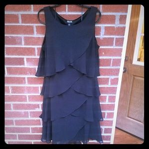 Gatsby-like black layered dress